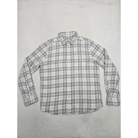 Faherty Other - Faherty Stretch Featherweight Flannel Shirt Mens Larfe Gray Plaid Slim Fit LS